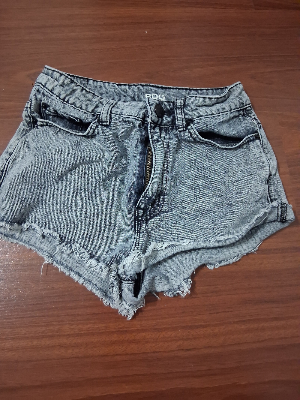 BDG Light Gray Acid Wash Denim Cutoff Shorts